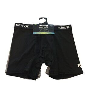 Hurley Boys Large 14-16 Boxer Briefs Black Gray Set of 2